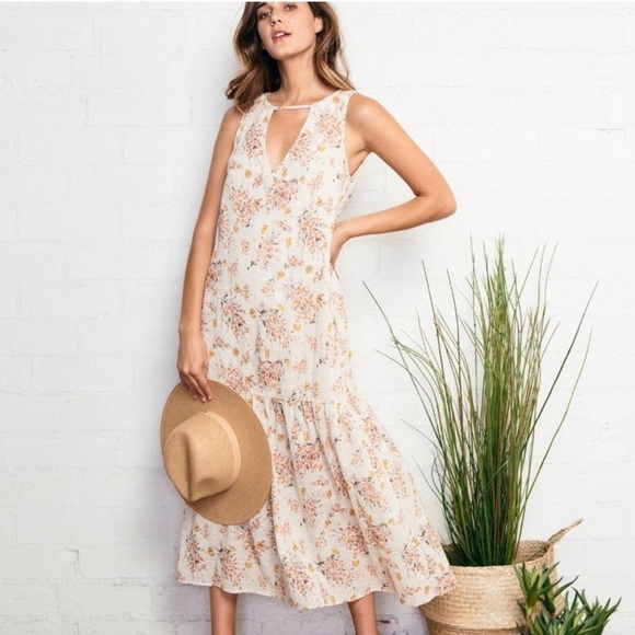 Rachel Pally Lana Keyhole Gauze Dress Large - Picture 1 of 10